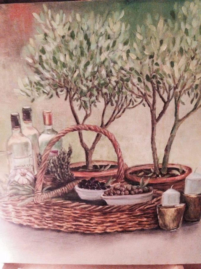 Titel: Frokost ved Englebugten,romantisk naturalisme.60X60cm.3500kr. Solgt.