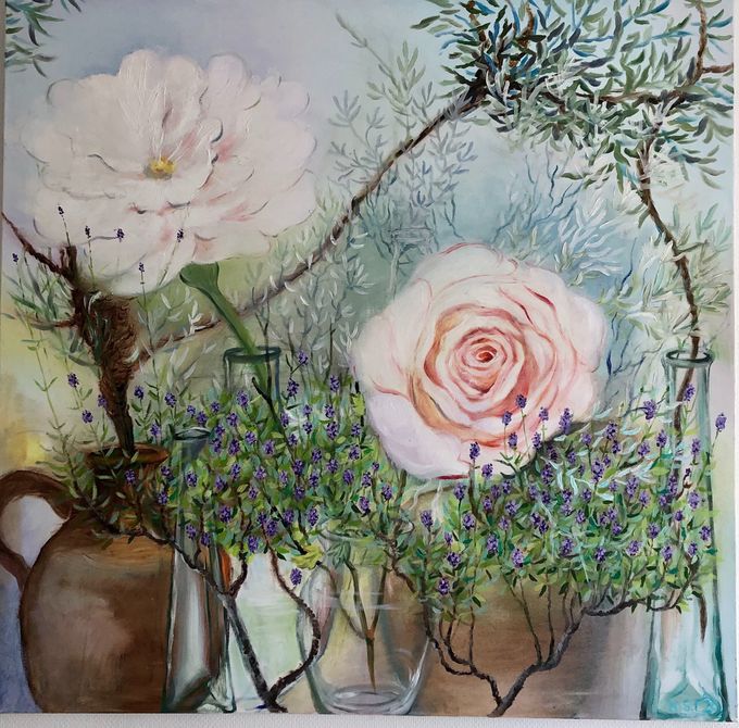 La vie en rose, olie på lærred, 98x98cm. 7000kr.incl. forsendelse, ring og bestil på:21376789 eller mail:karintavares@gmail.com mobilpay:21376789