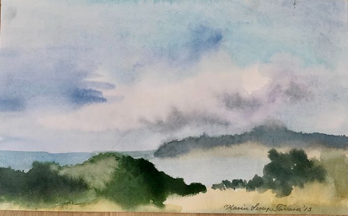 3.Akvarel fra Røsnæs i Kalundborg, 15x25cm. 700 kr. bestilling på mobil:21376789 eller mail: karintavares@gmail.com 
Mobilpay : 21376789